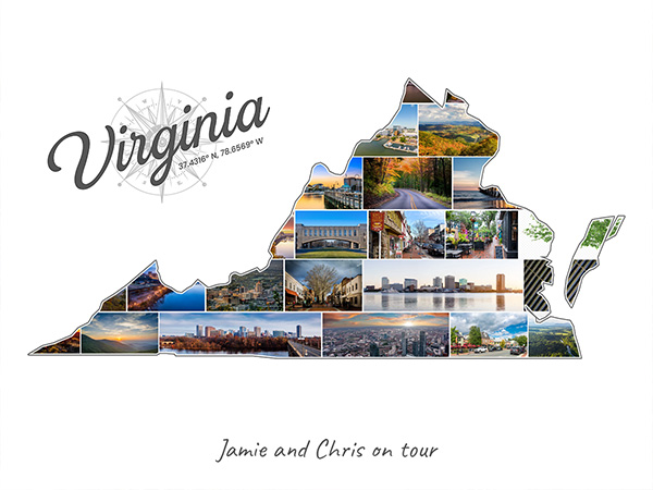 Virginia-Collage gevuld met eigen foto's