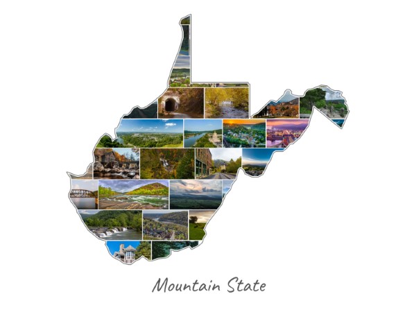 West Virginia-Collage gevuld met eigen foto's