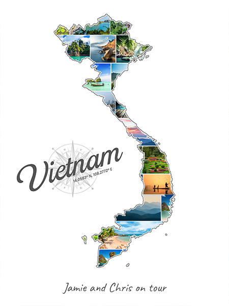 Vietnam-Collage gevuld met eigen foto's
