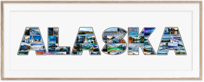 Een Alaska-Collage is een prachtige reisherinnering