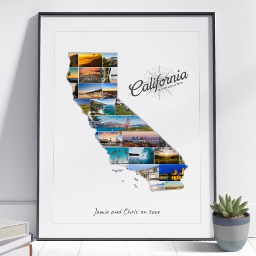 De Californië-Collage kan aangepast worden